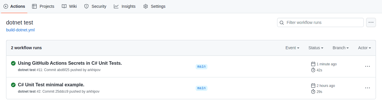 Сборка GitHub Actions Secrets